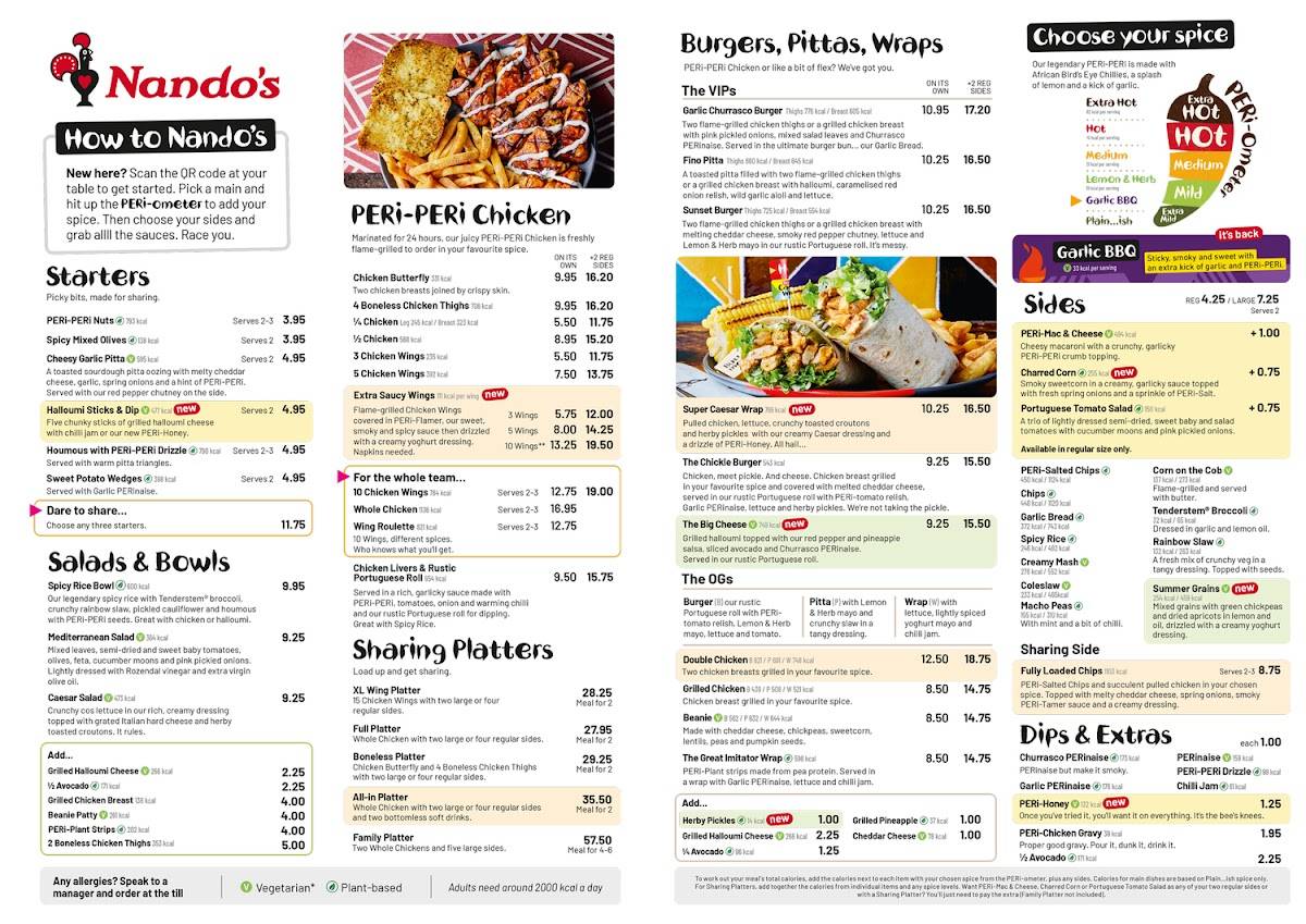 Nando's Thanet меню