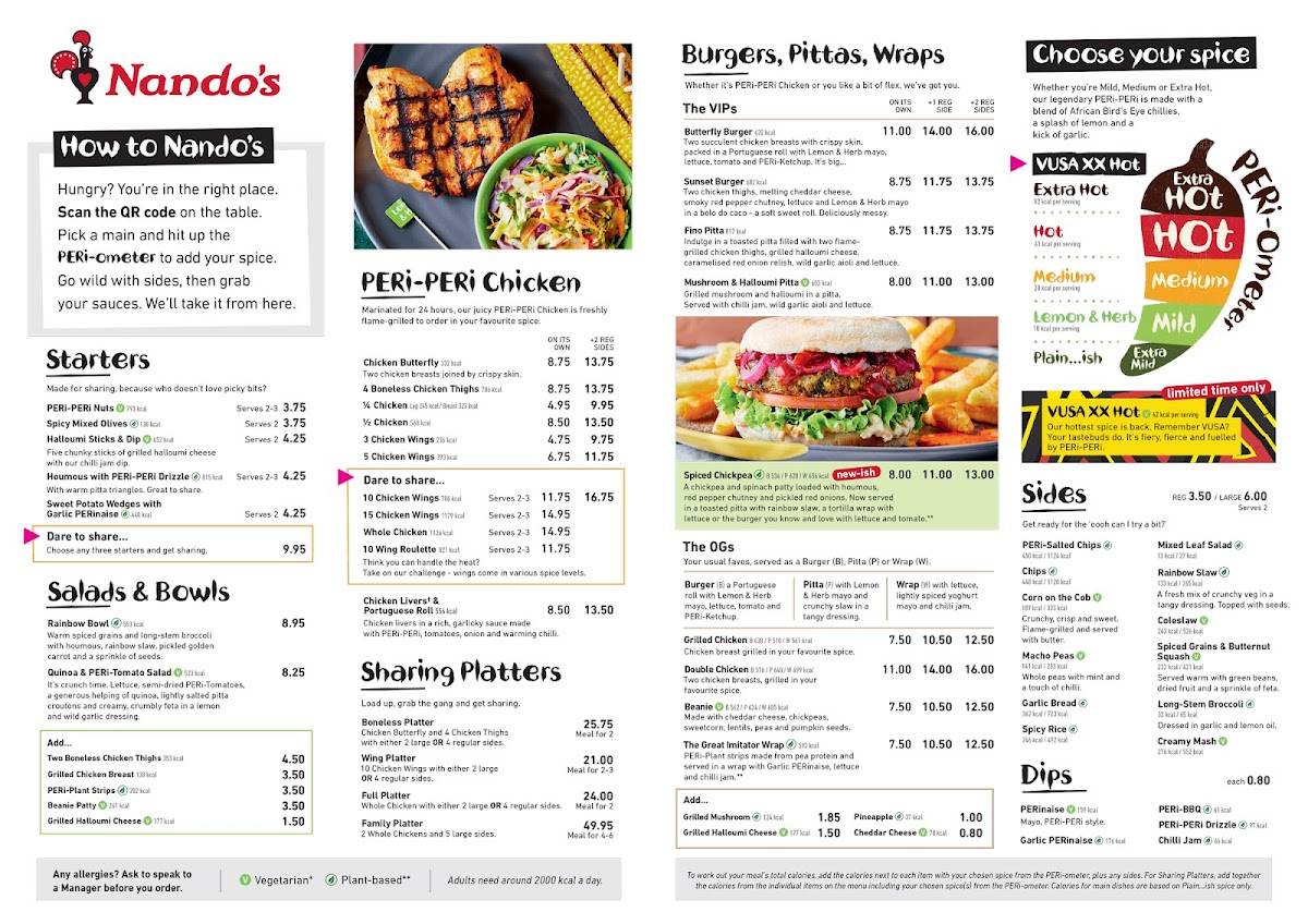 Nando's Thanet меню
