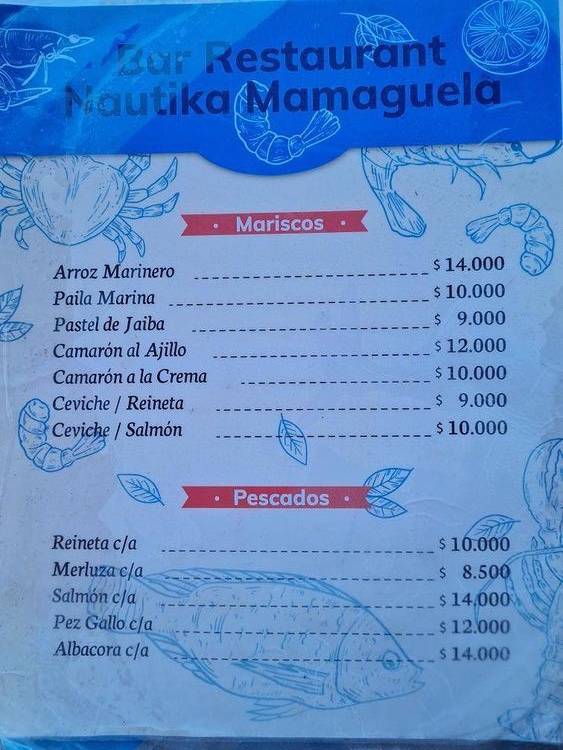 Nautika Club Ritoque меню