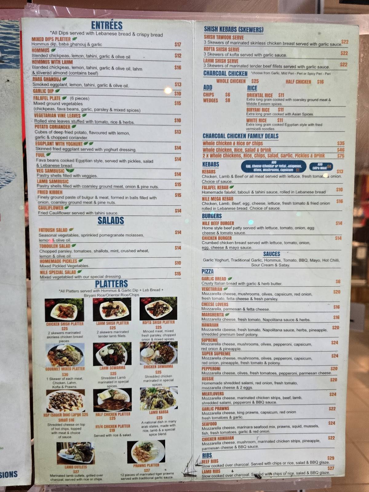 Nile Grill & Charcoal Chicken меню