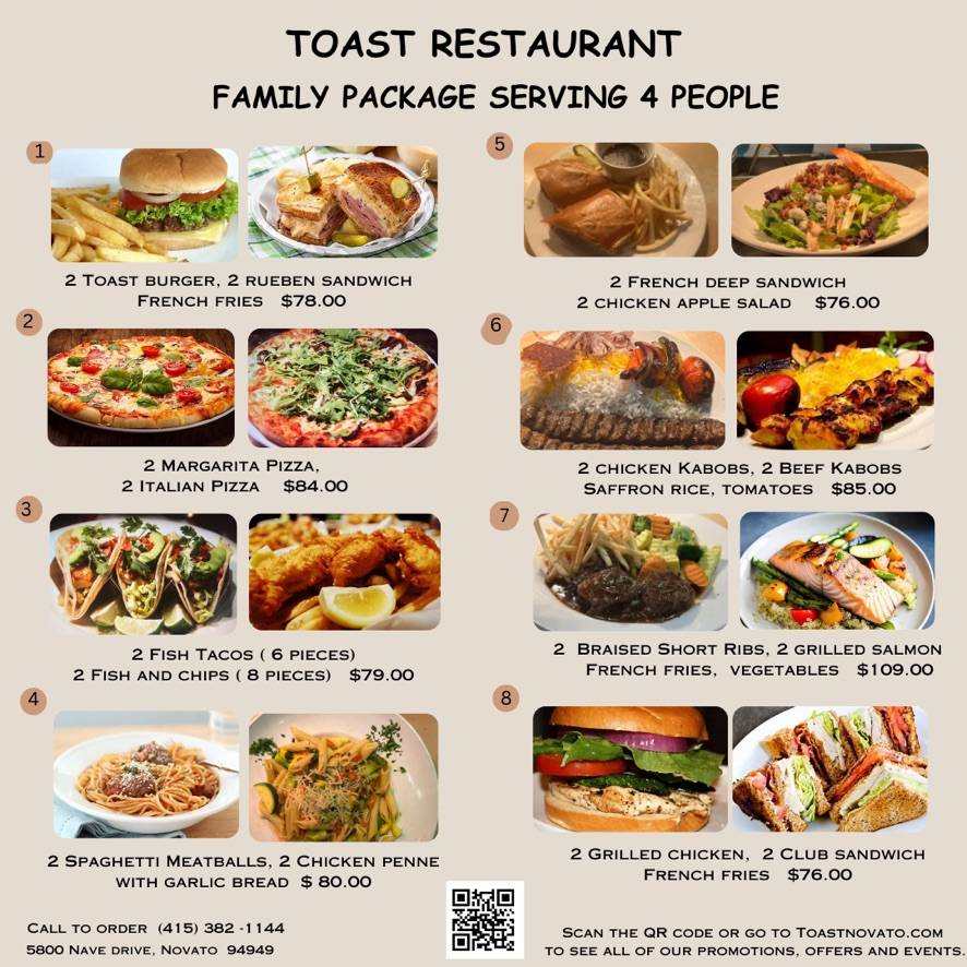 Toast Restaurant меню