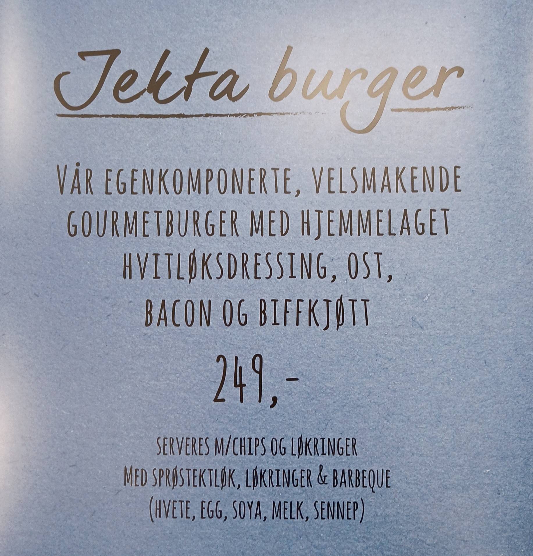 Obs Kafé, Tromsø меню