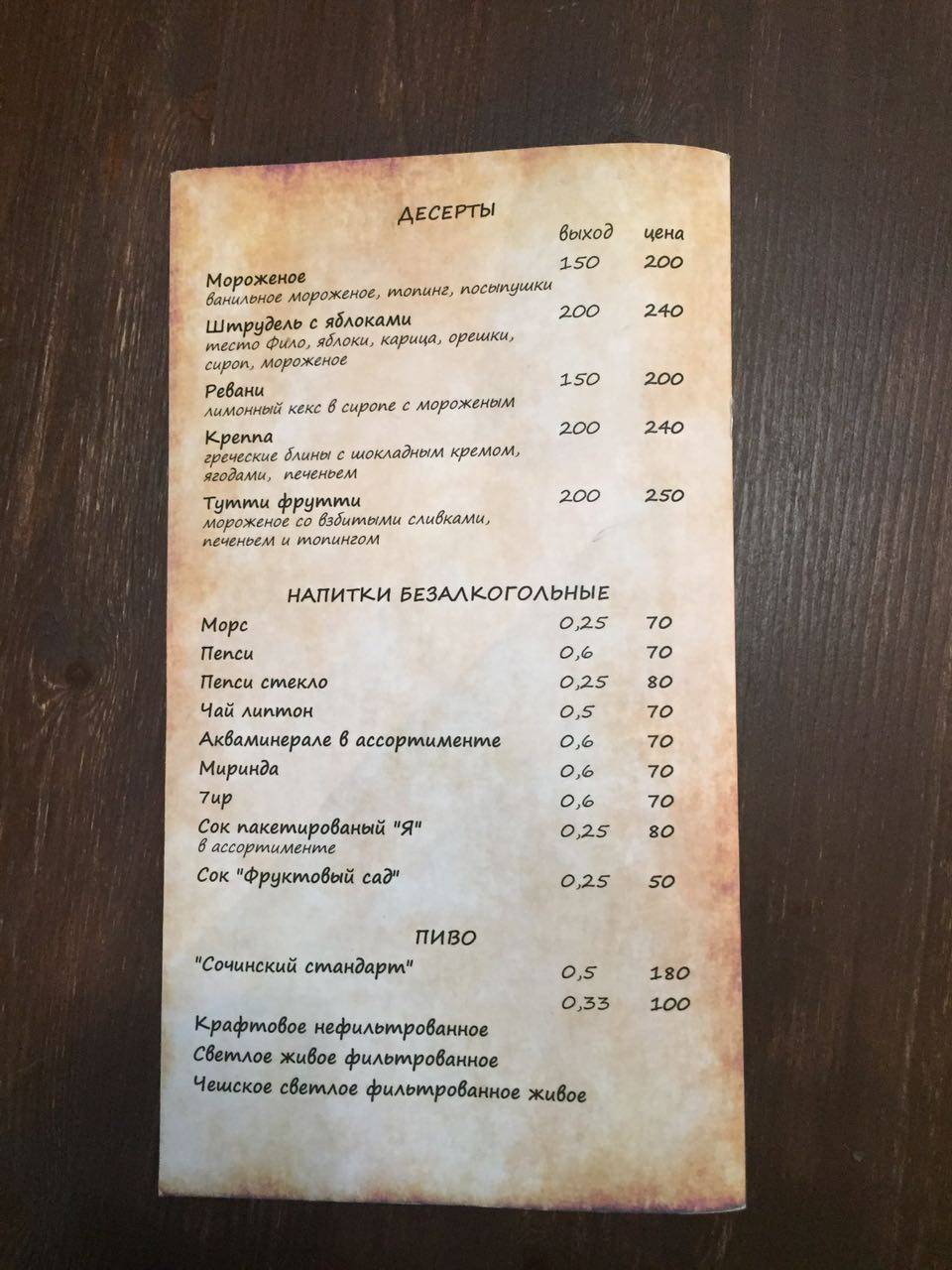 Олива Гриль Хаус меню