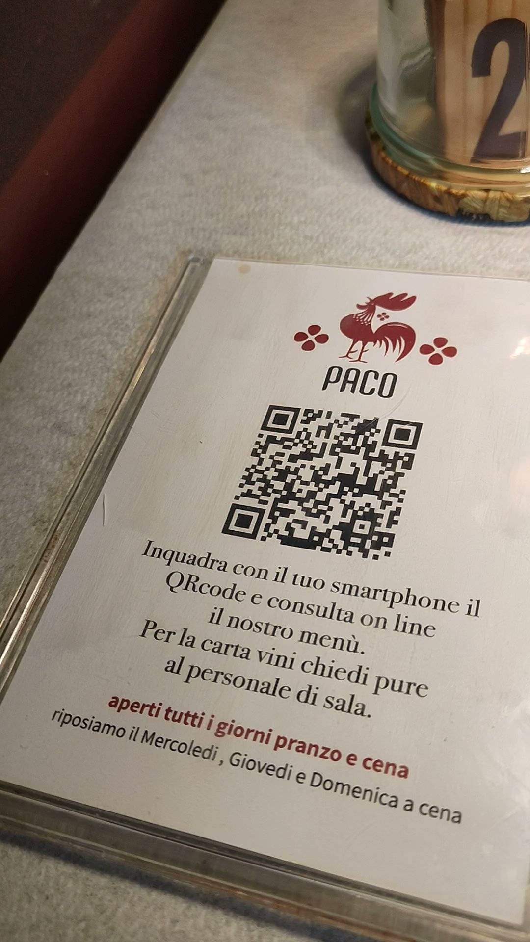 Osteria da Paco меню