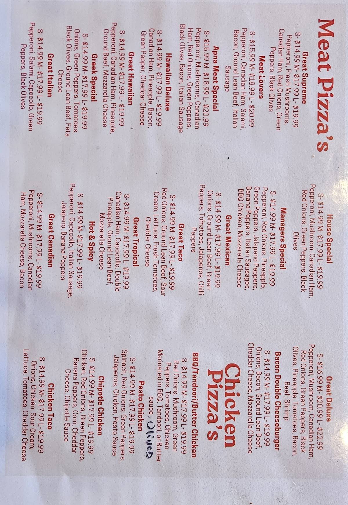 PIZZA BOXX меню