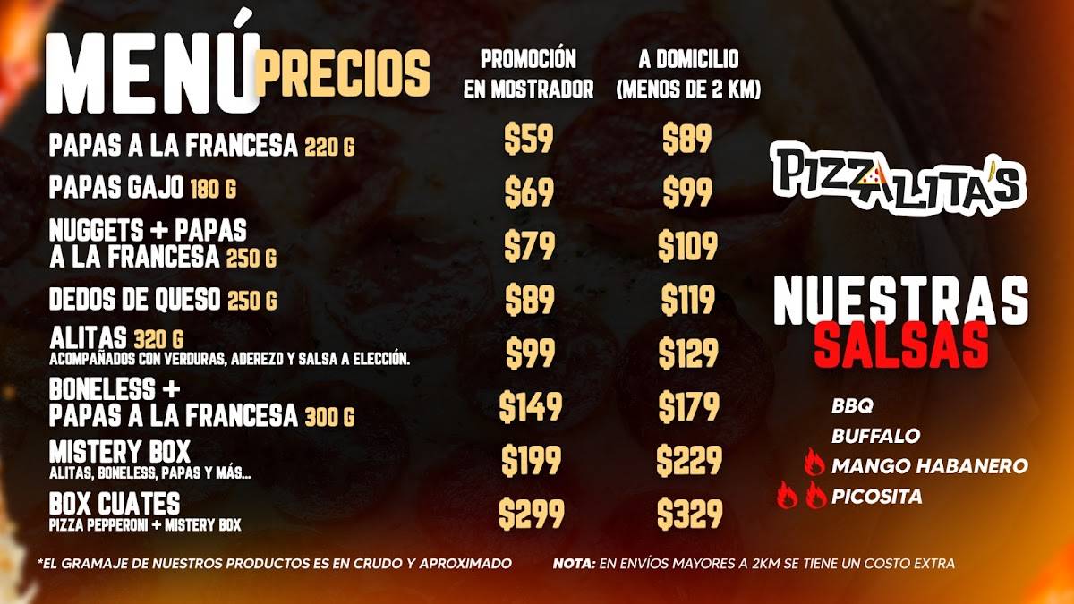 PIZZALITAS меню