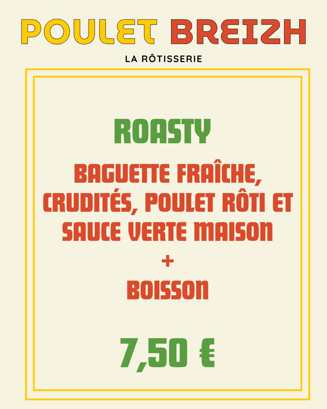 POULET BREIZH RÉPUBLIQUE меню