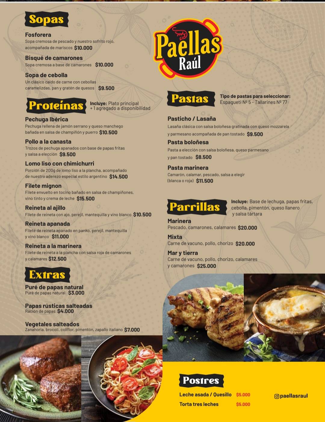 Paellas Raul меню