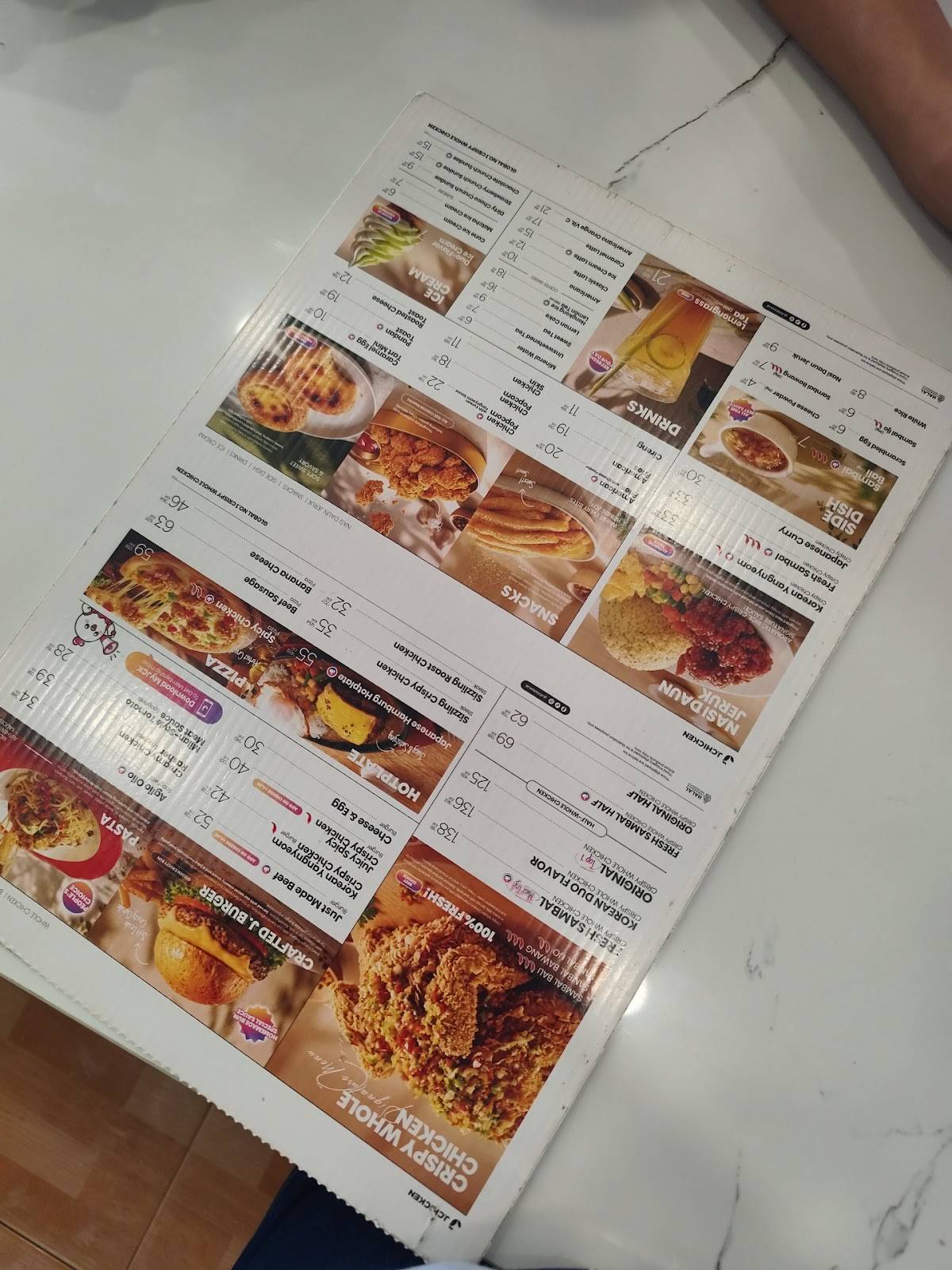 JChicken Rajawali меню
