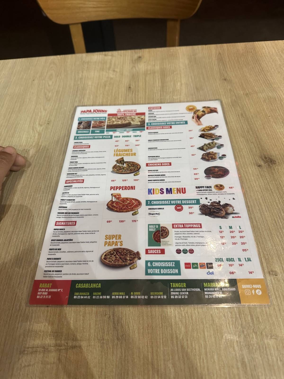 Papa John's меню