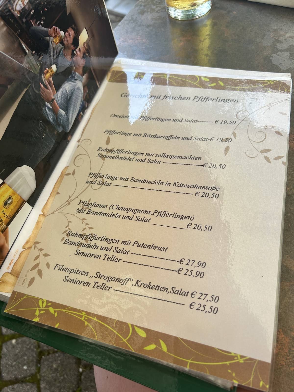 Paradies Schwäbische Gaststätte меню