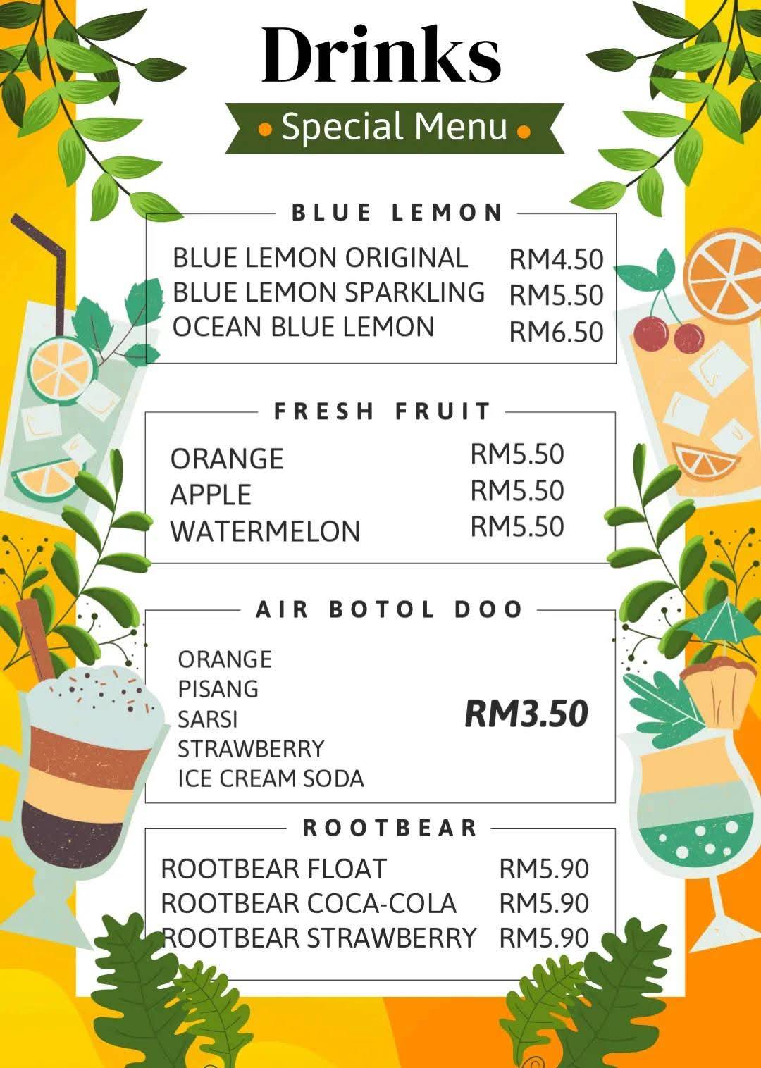 Buloh Inn Cafe меню