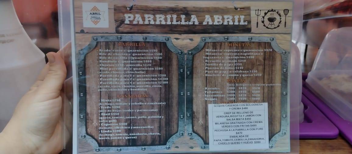 Parrilla Abril меню