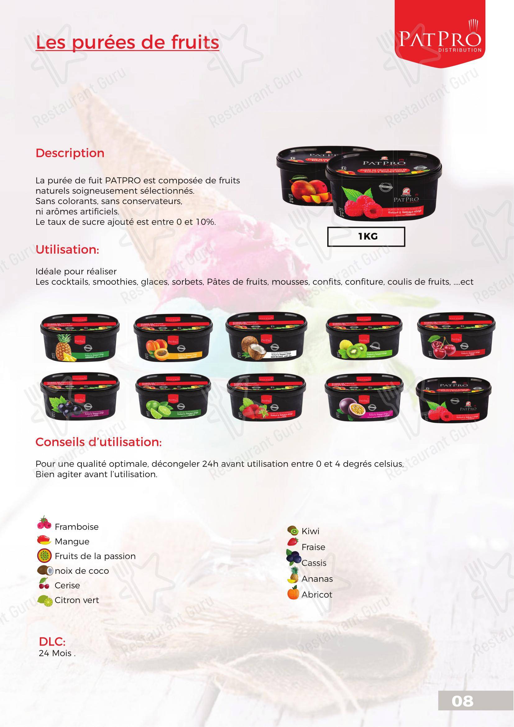 Меню Patpro Distribution