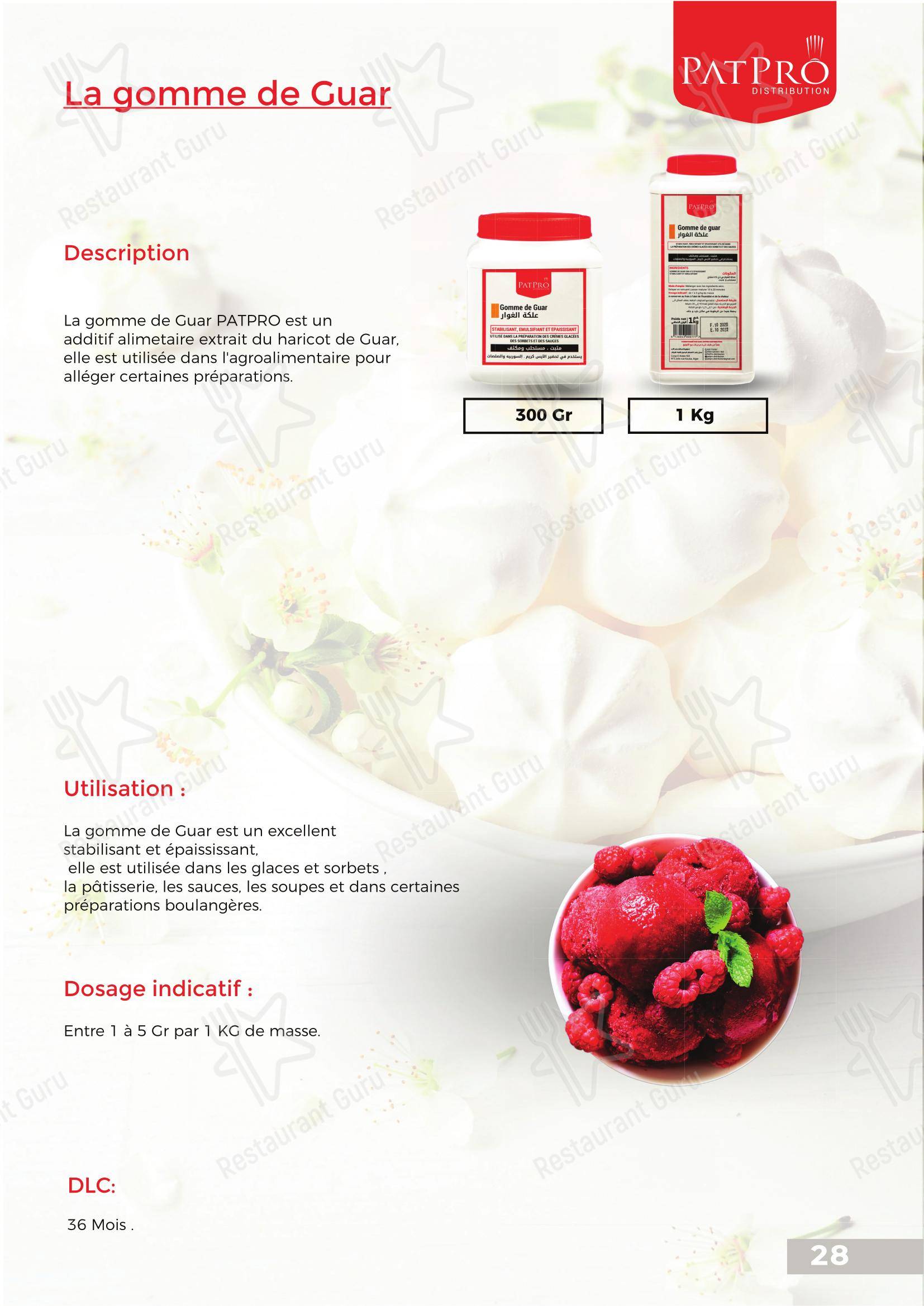 Patpro Distribution в Кубе - Меню