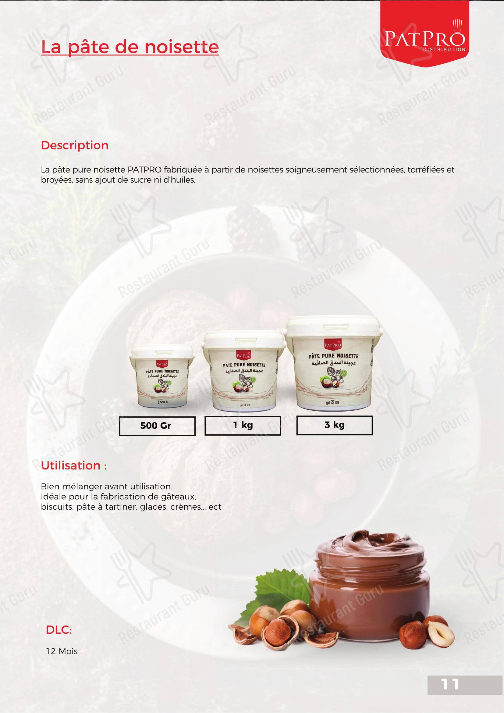 Patpro Distribution в Кубе - Меню