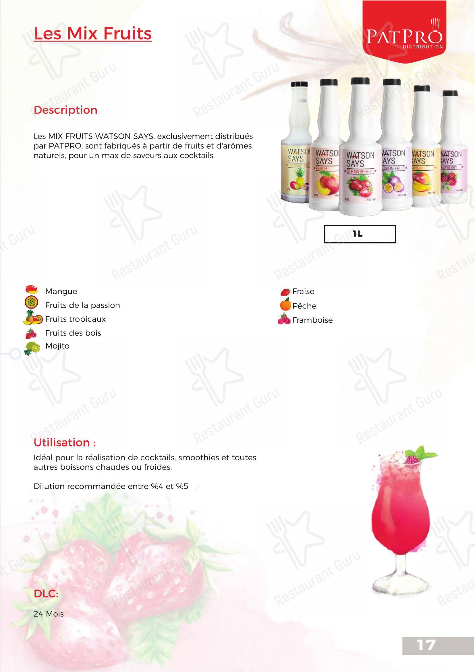 Patpro Distribution в Кубе - Меню