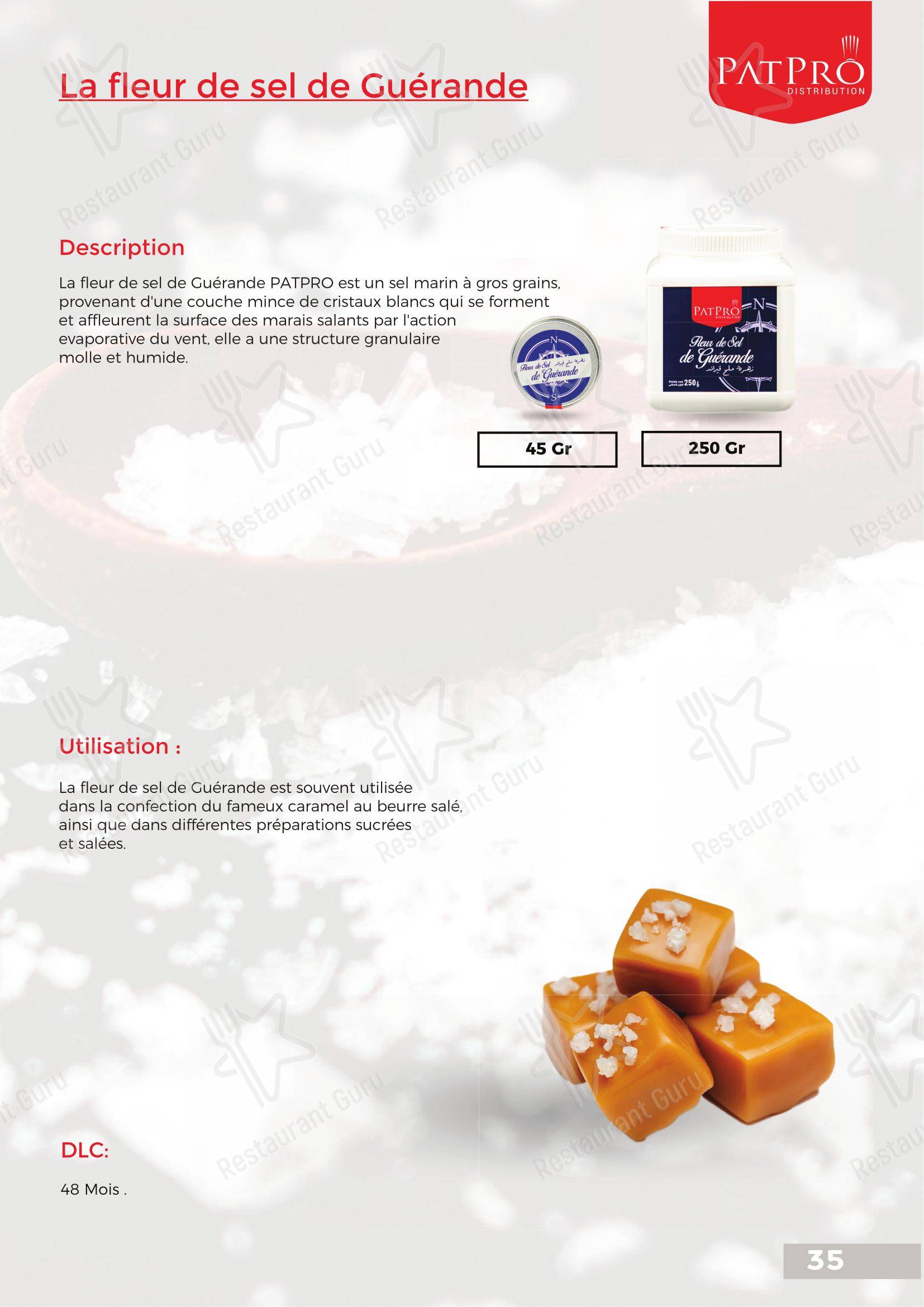 Patpro Distribution в Кубе - Меню