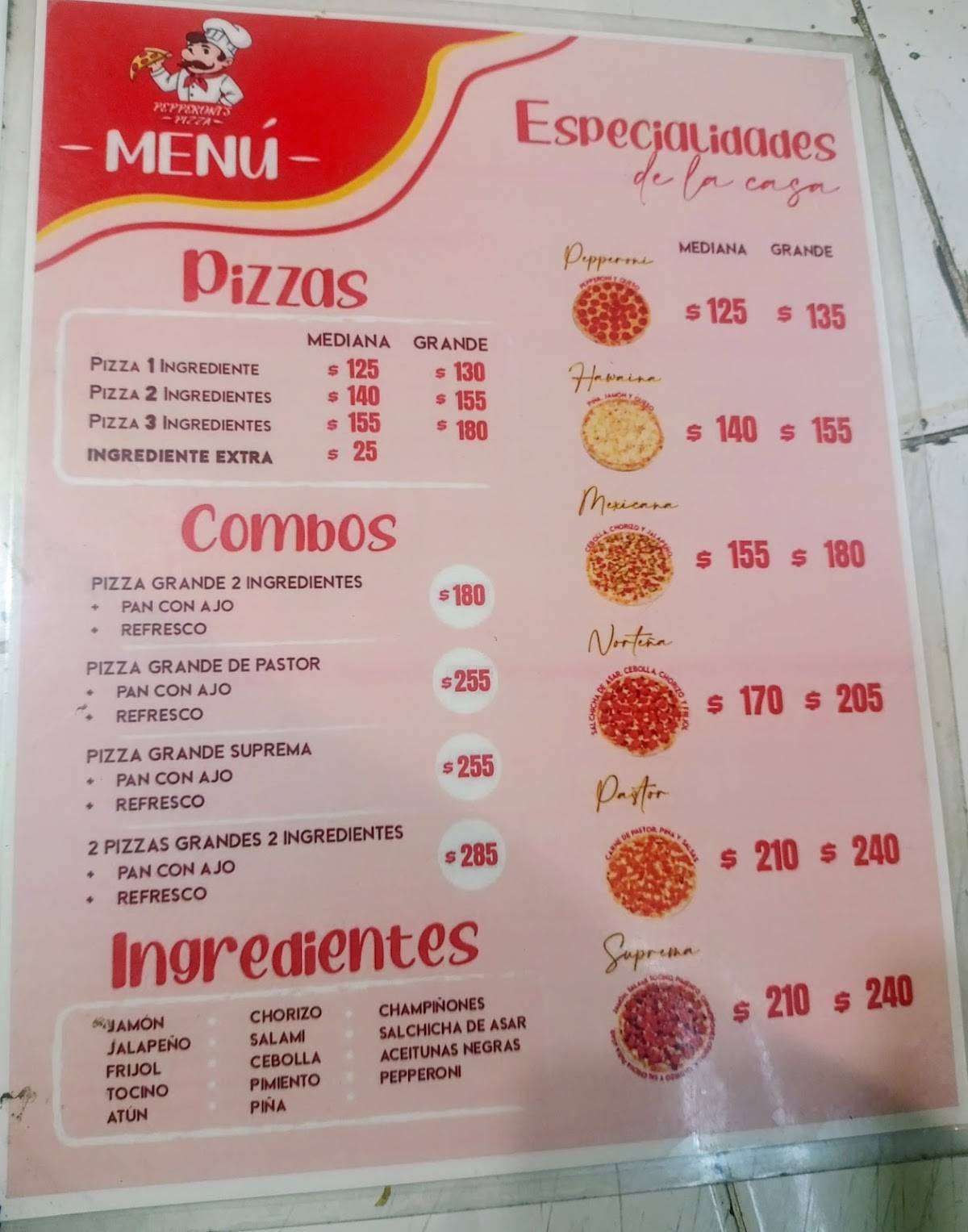 Pepperoni's Pizza меню