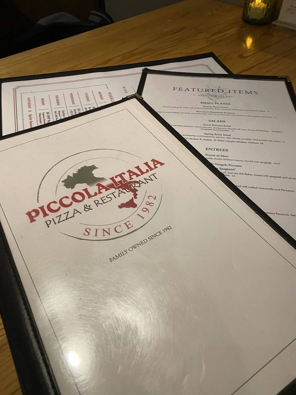 Piccola Italia меню
