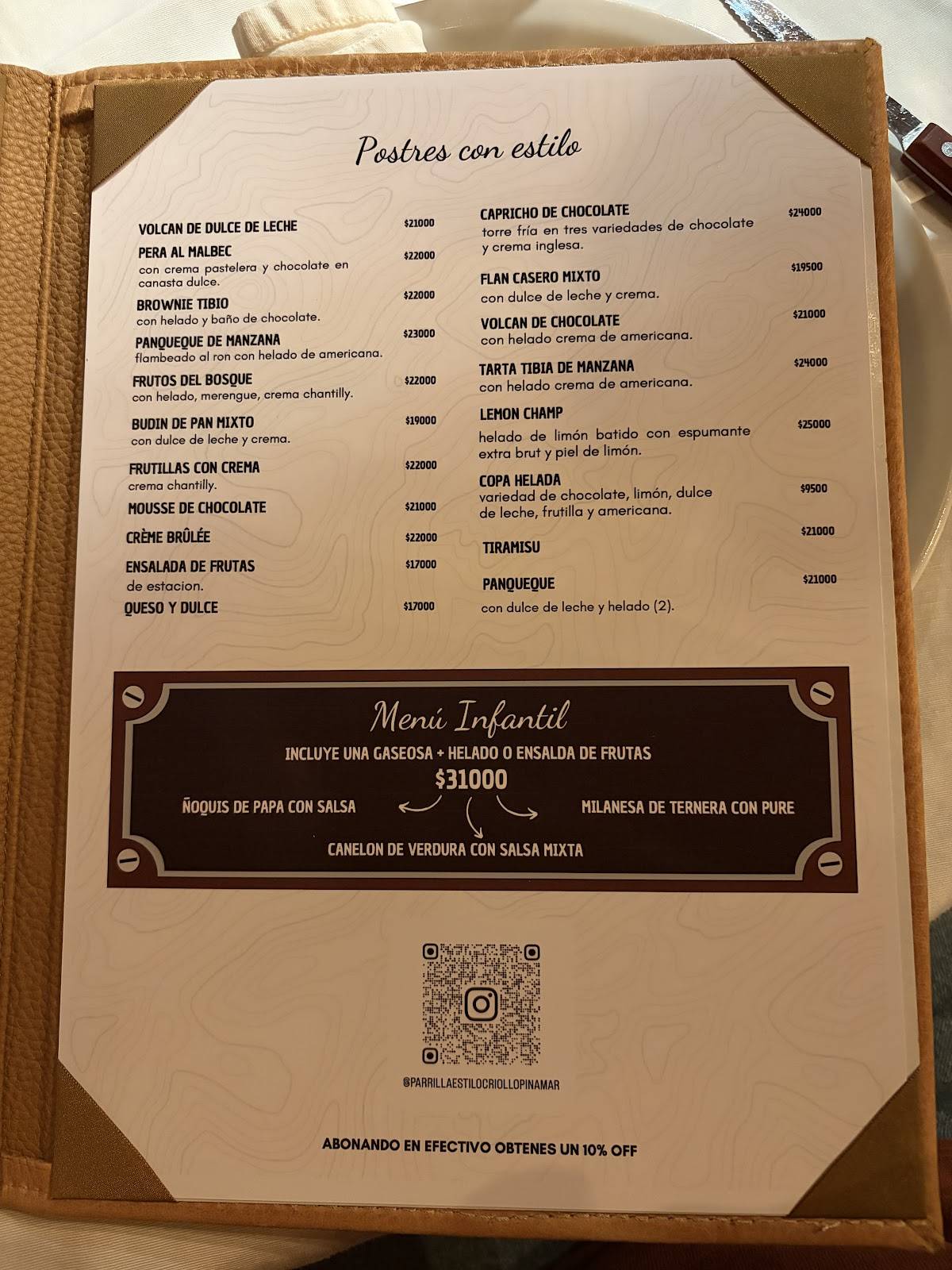 Restaurante Estilo Criollo меню