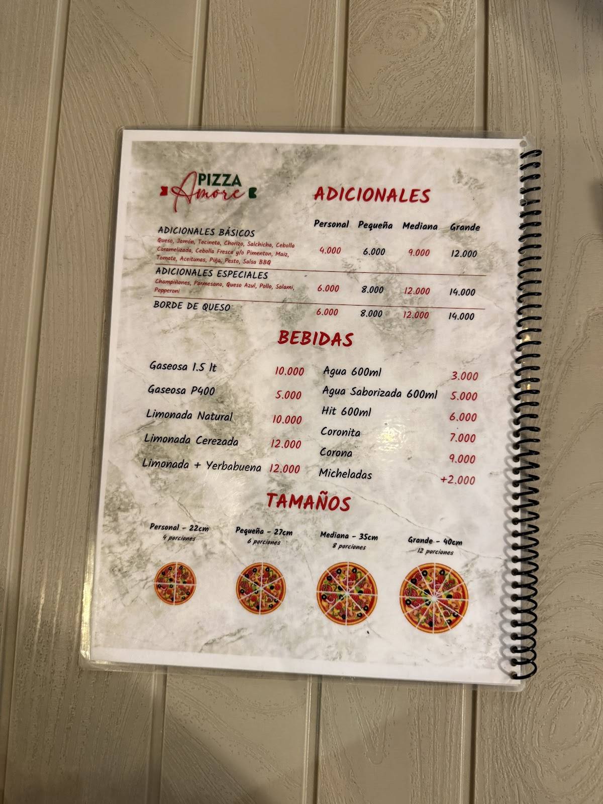 Pizza Amore меню