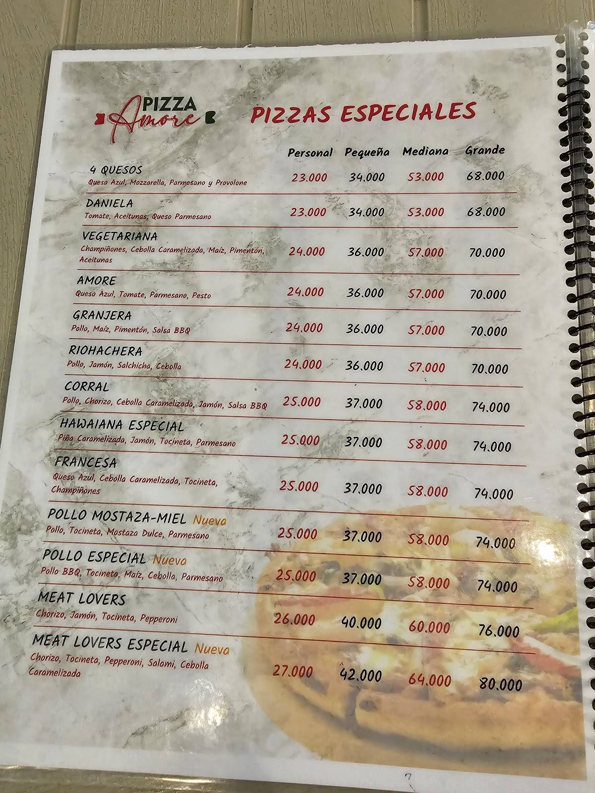 Pizza Amore меню