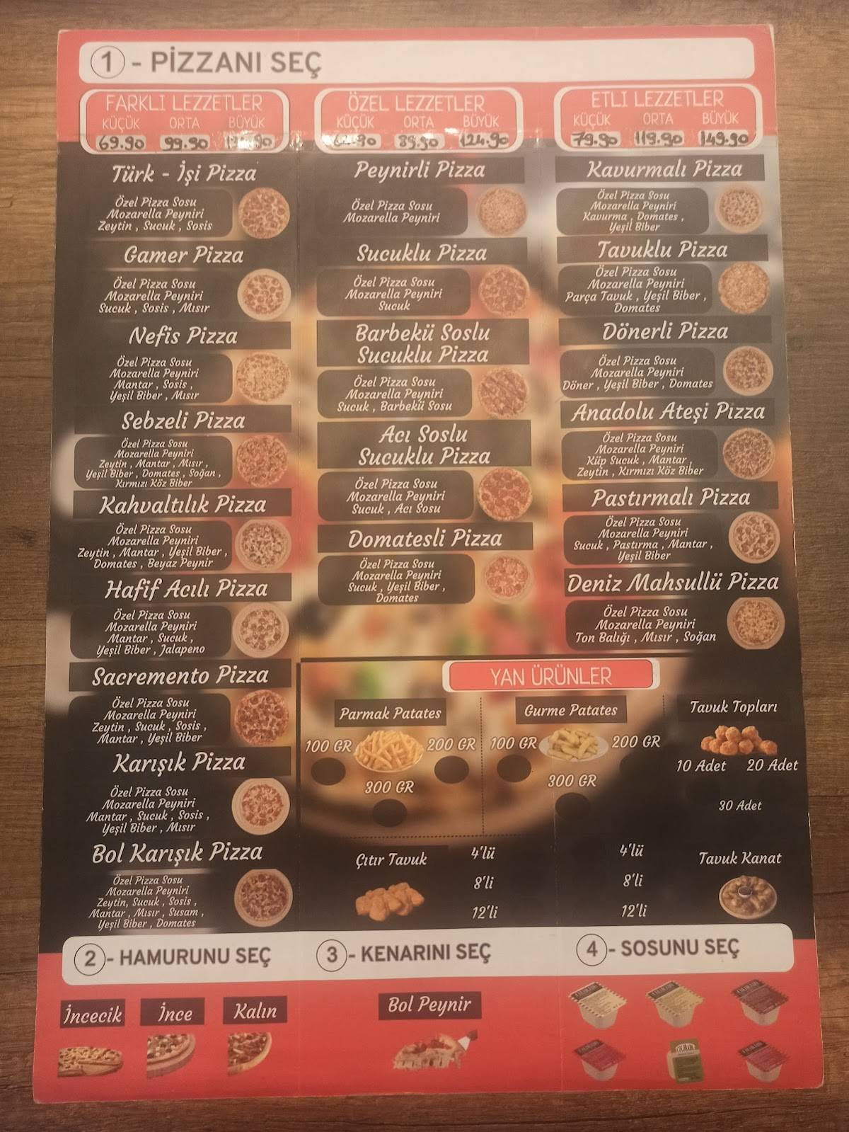 Pizza Rise Taşlıdere меню