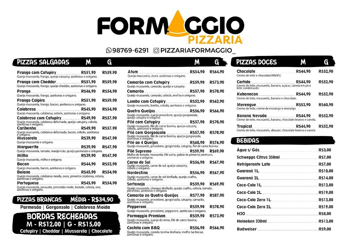 Pizzaria Formaggio меню