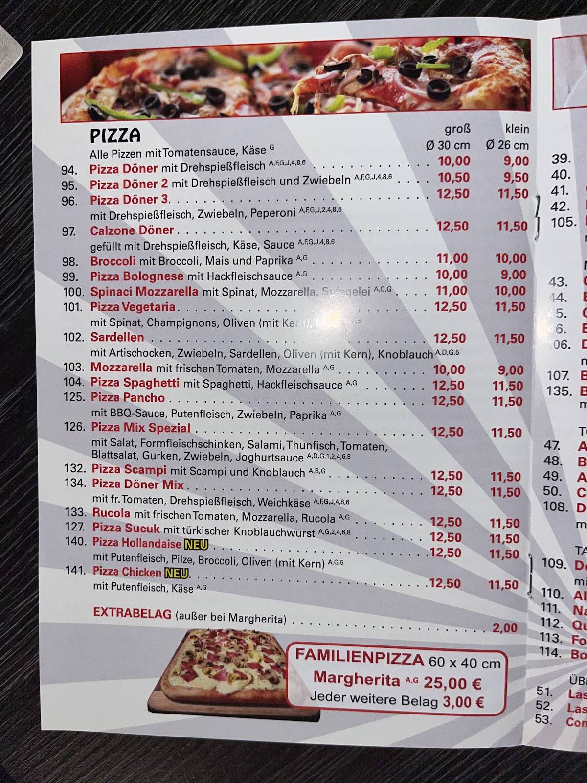 Pizzeria Bella Roma II меню