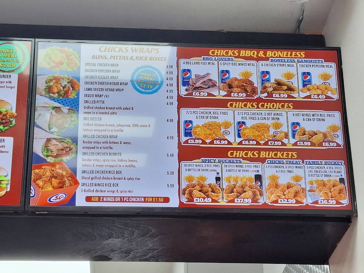 Chicks Chicken and Pizza - Brighton меню