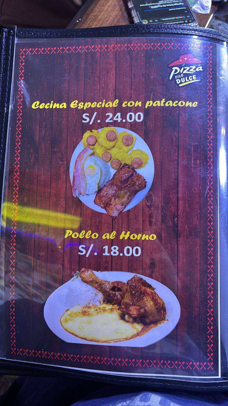 Pizzeria Filo Dulce меню