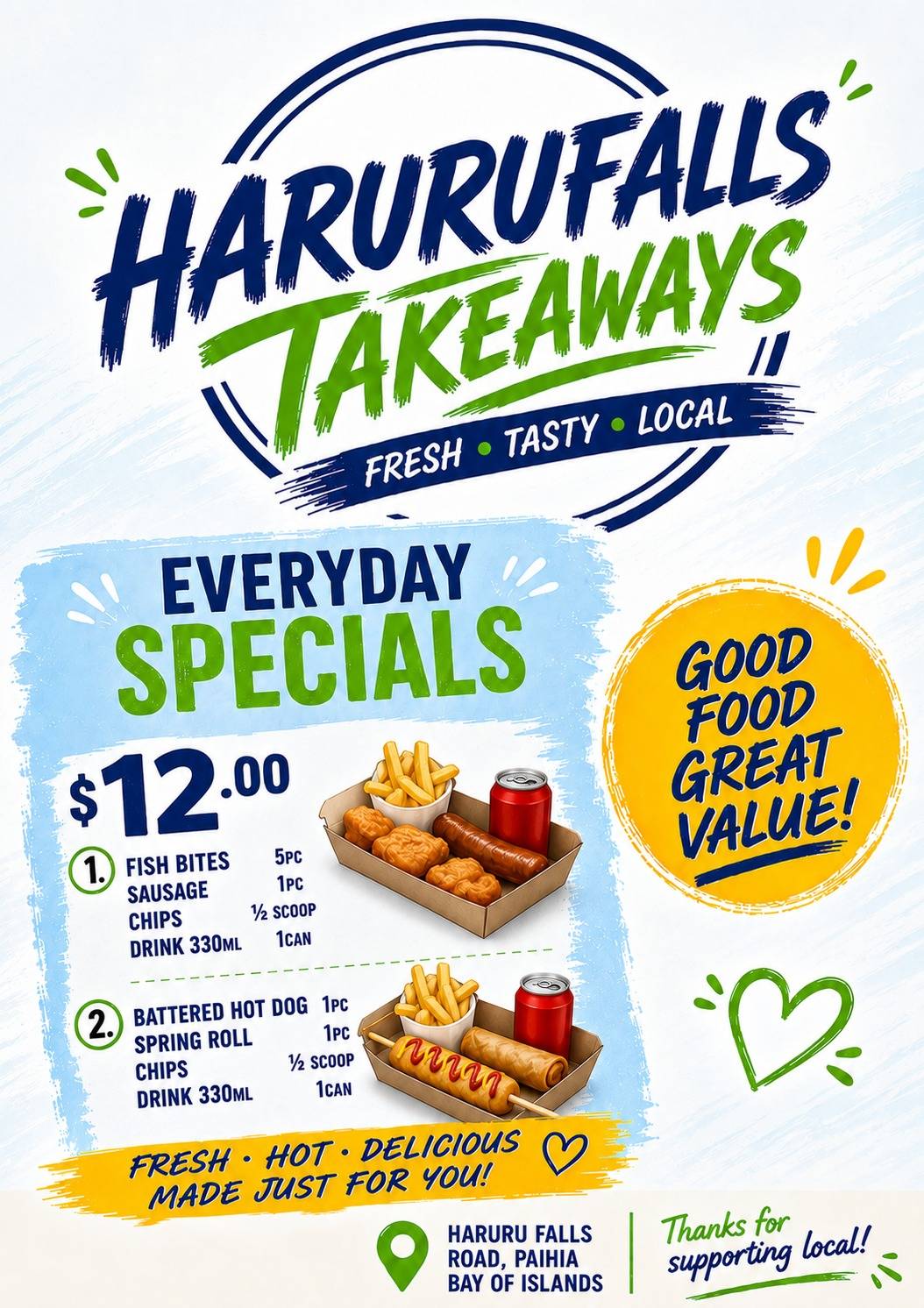 Harurufalls Takeaways меню
