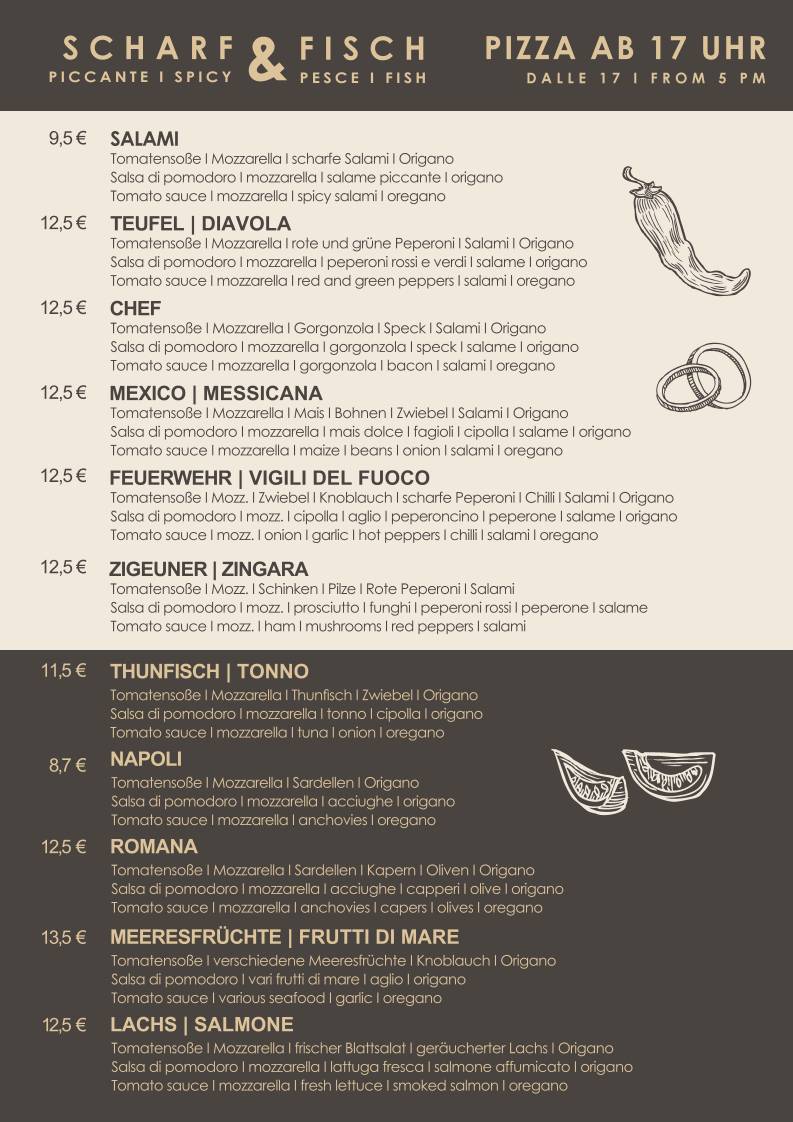 Pizzeria Restaurant Laterne меню