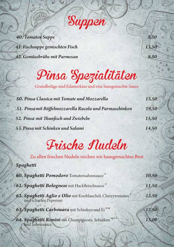 Pizzeria Roma меню