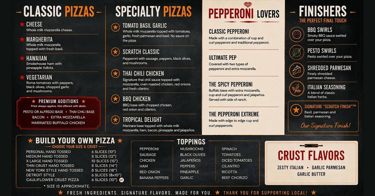 Scratch Pizza меню