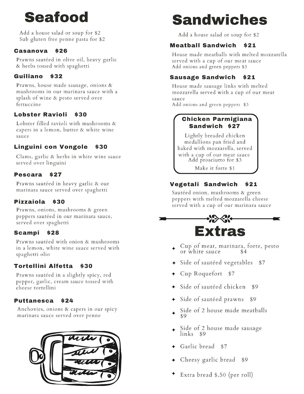 Pizzuto's Italian Cafe меню
