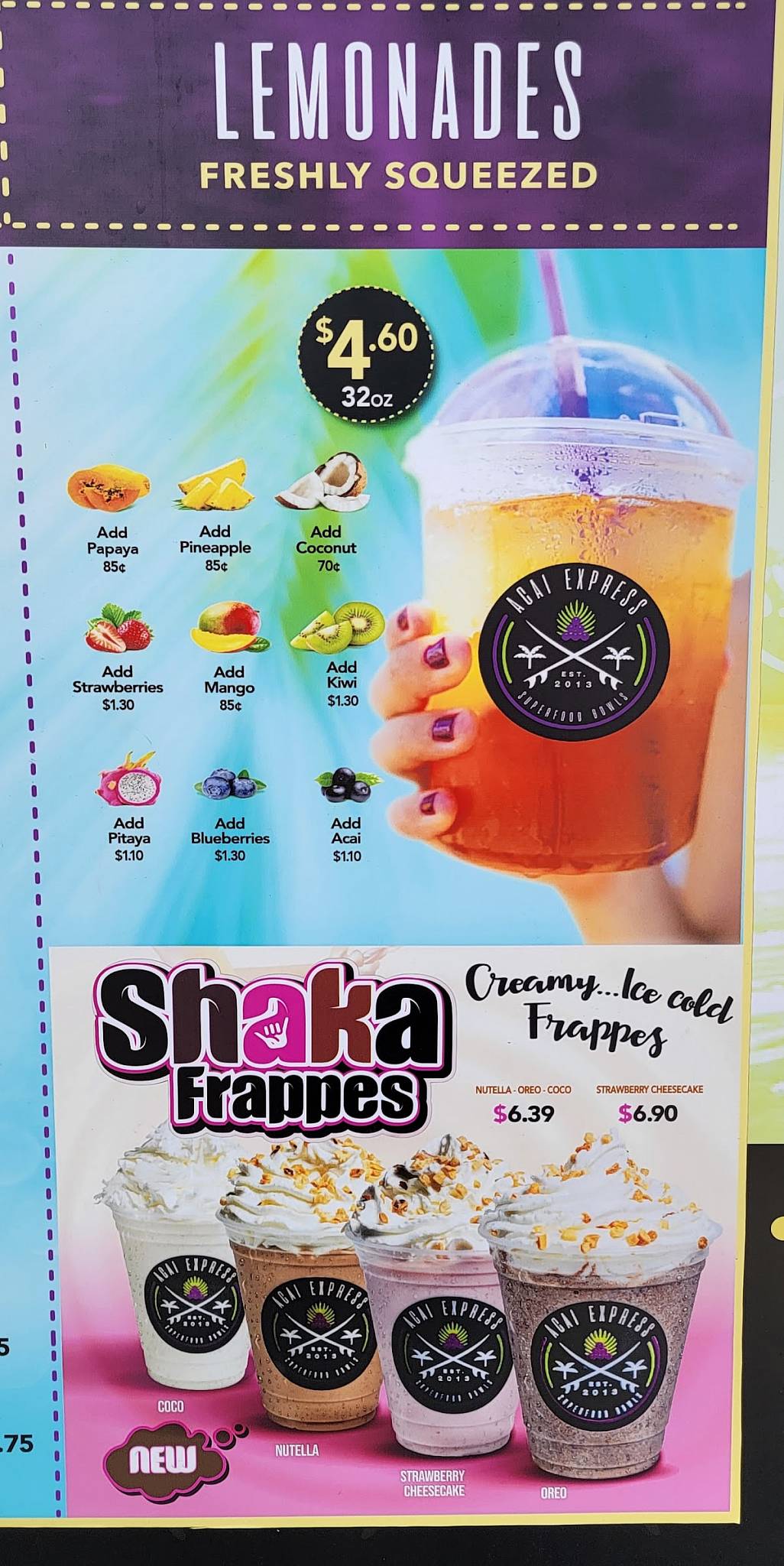 Acai Express меню