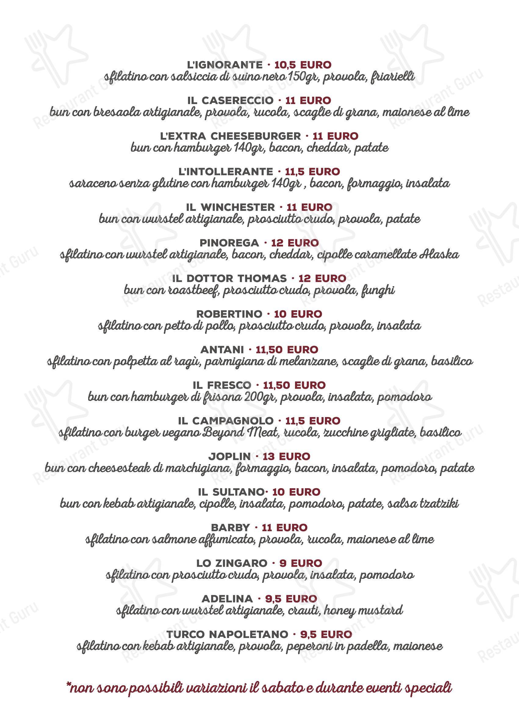 Pub Alaska в Неаполе - Меню напитков