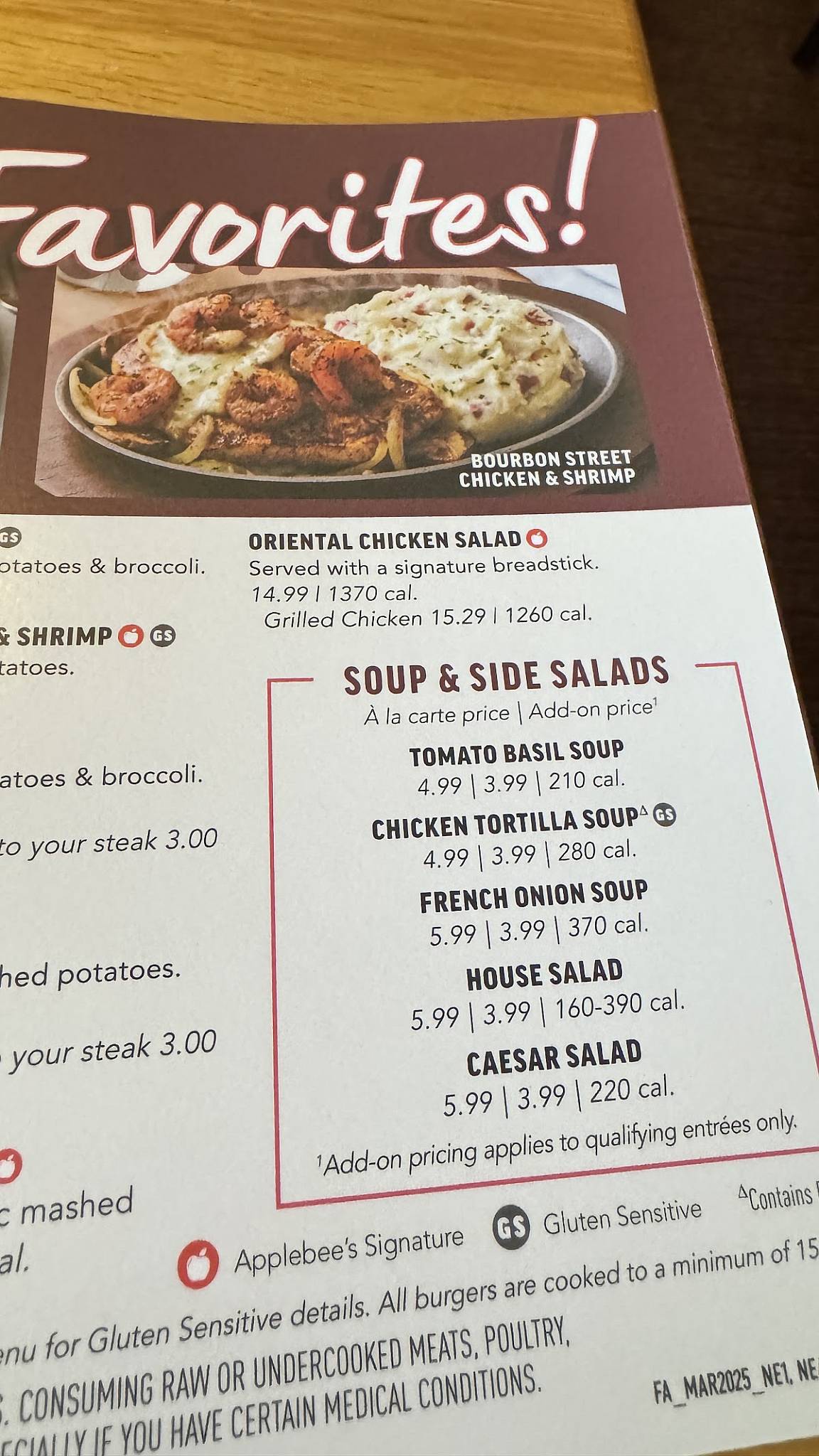 Applebee's Grill + Bar меню
