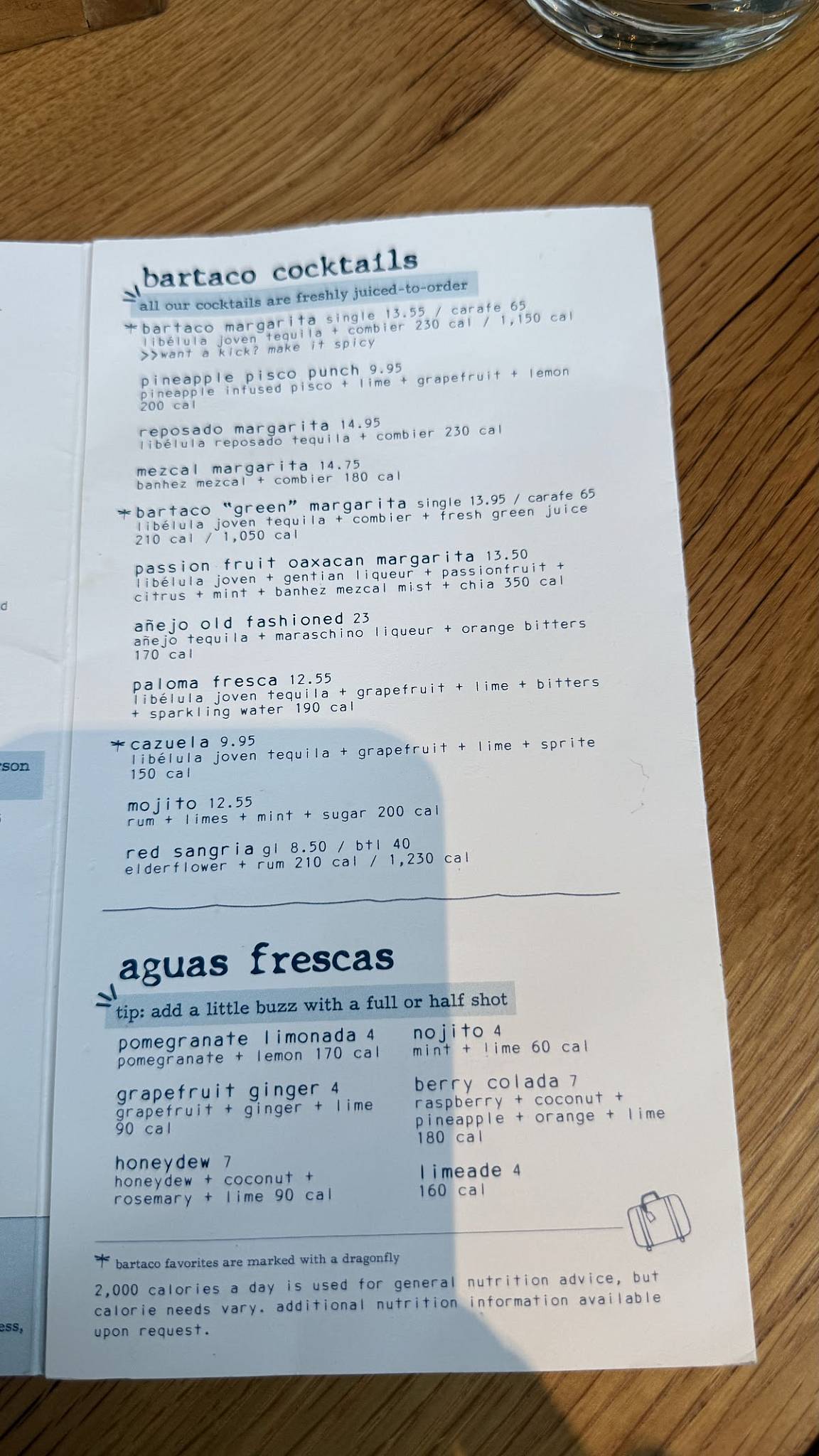 Bartaco меню