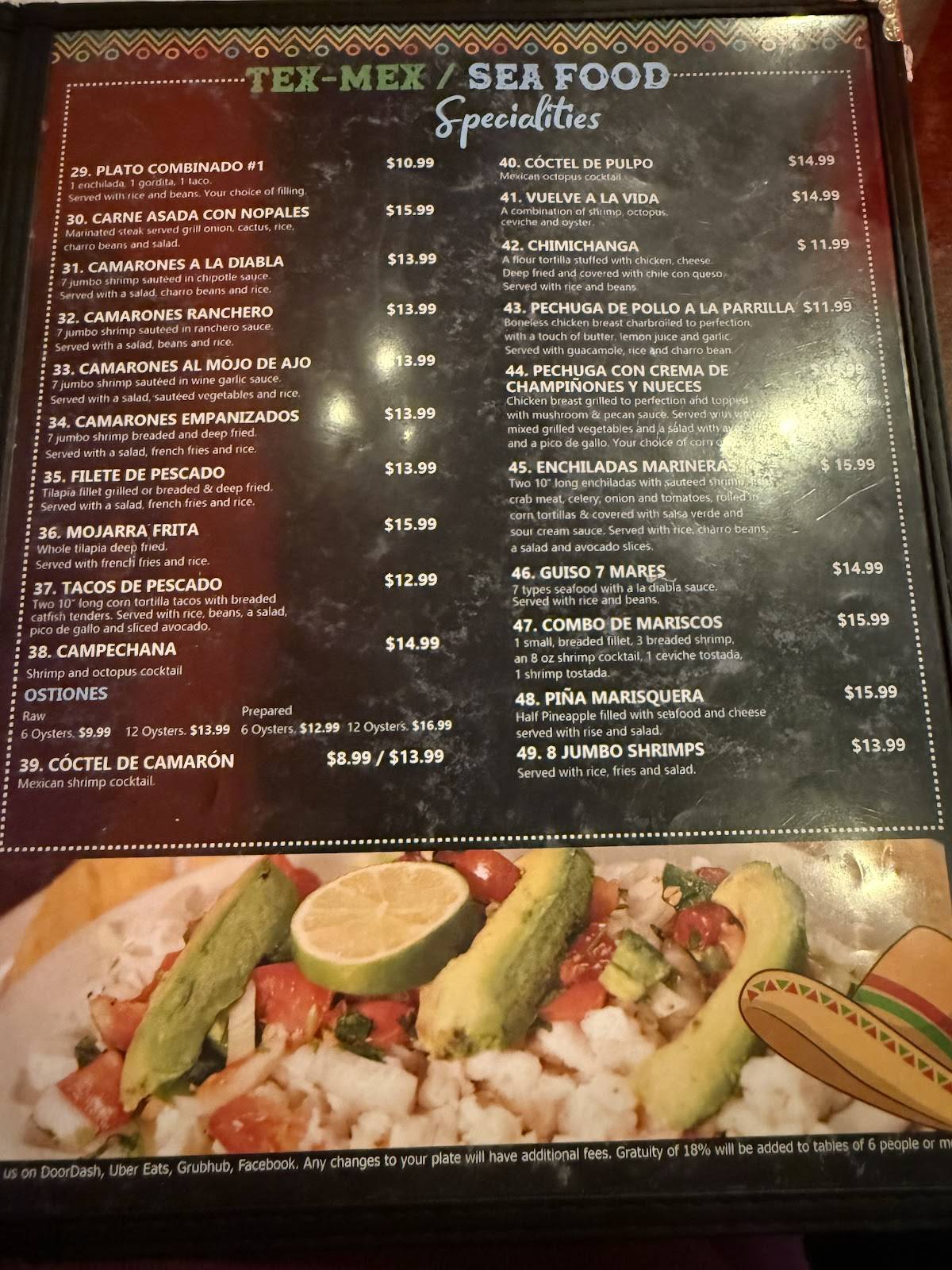 Del Rancho Mexican Grill меню