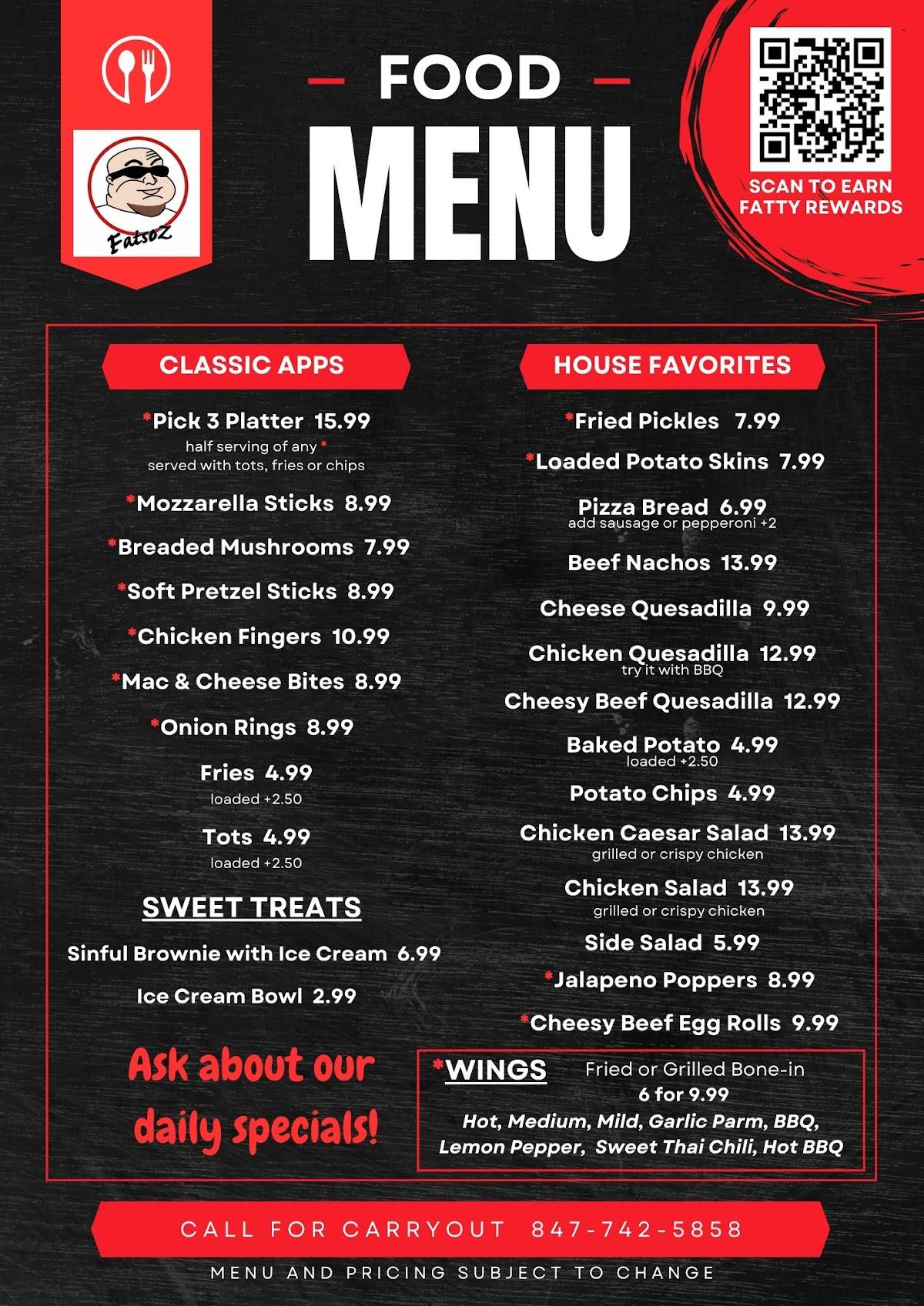 Fatsoz Bar & Grill меню