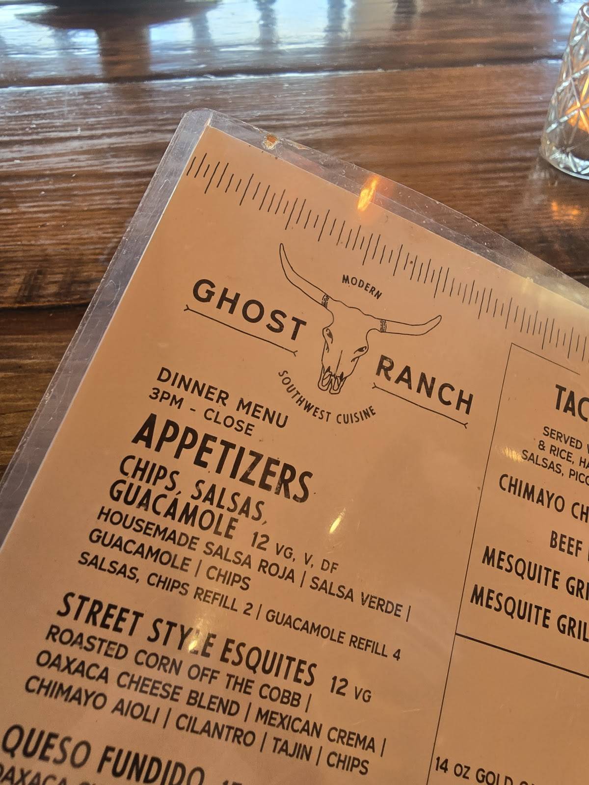 Ghost Ranch: Modern Southwest Cuisine меню