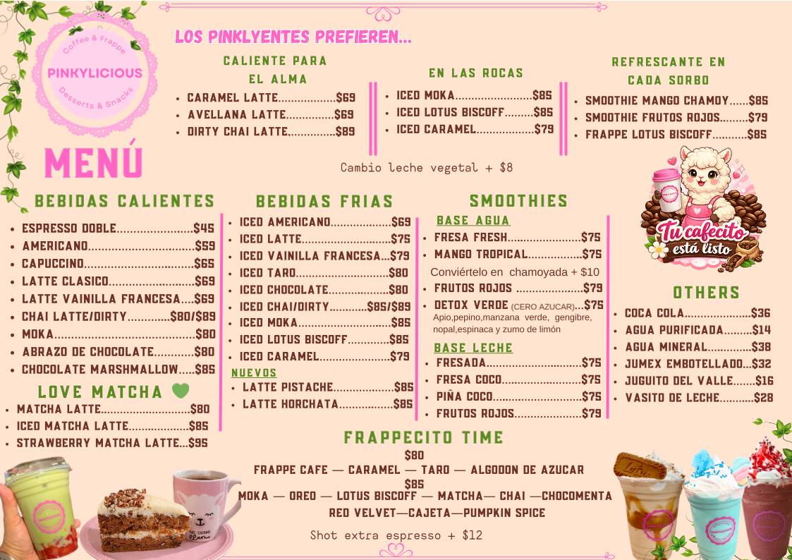 Pinkylicious меню