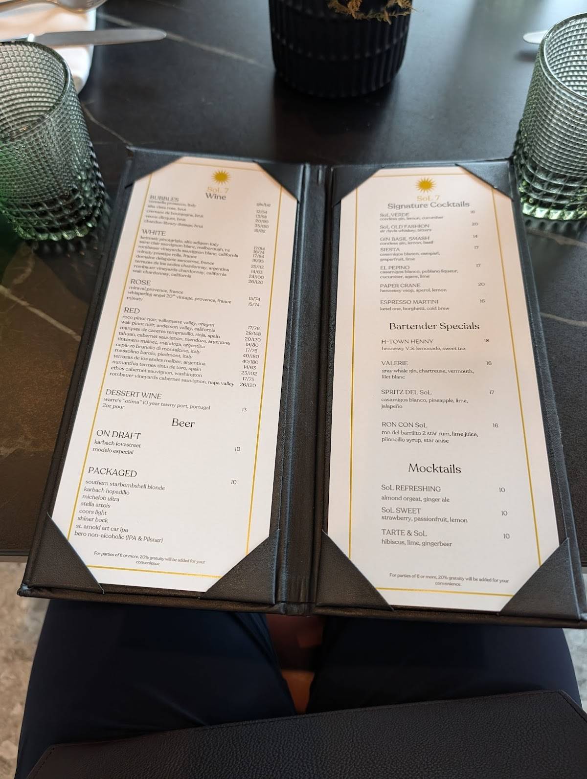 Sol7 Restaurant & Bar меню