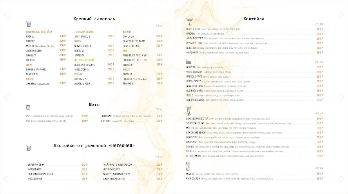 Виллабонг - Пушкин меню