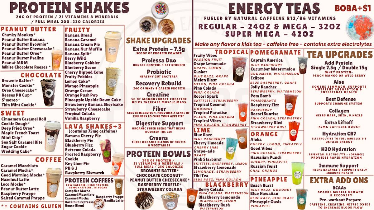 Purpose Nutrition меню