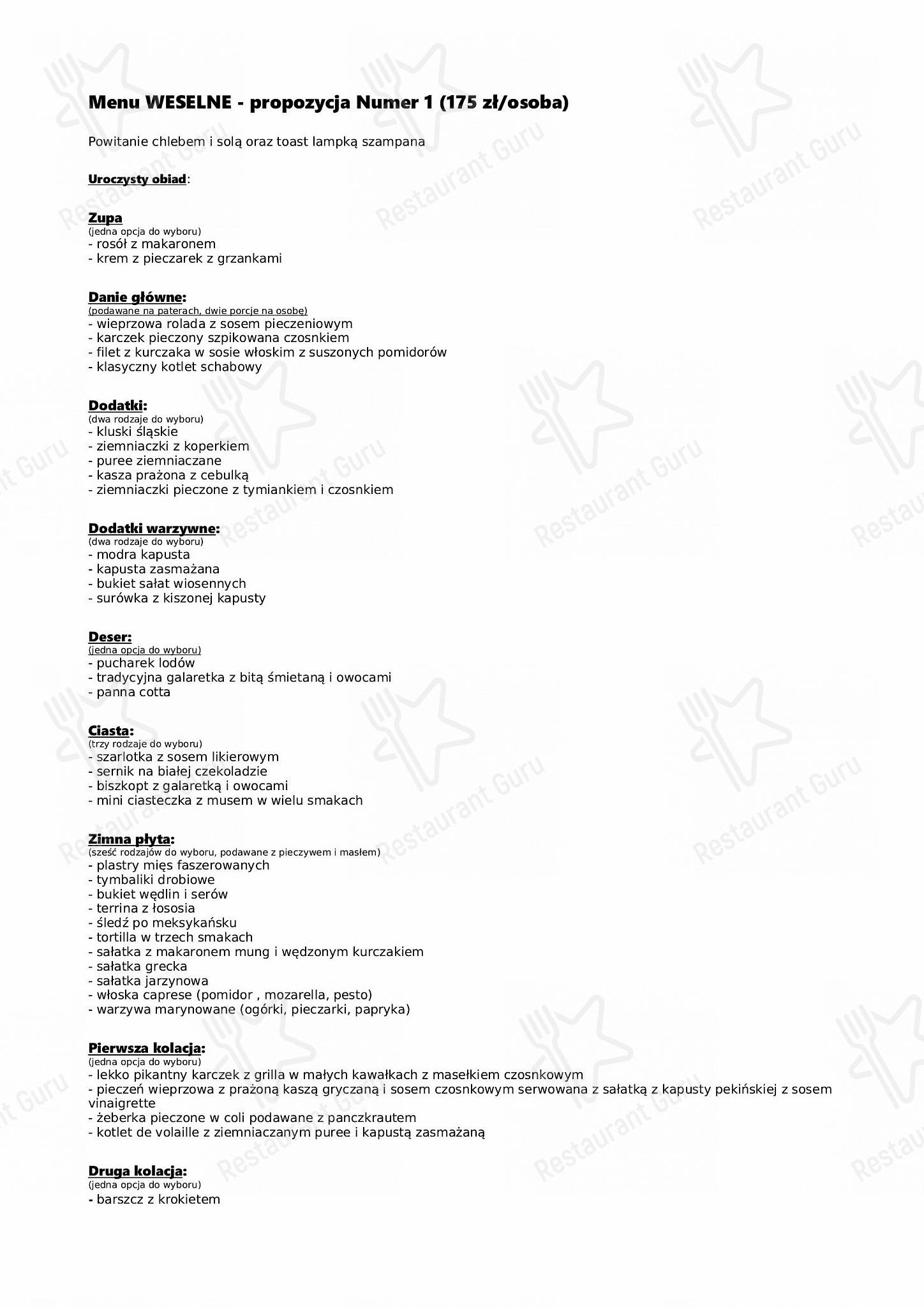 Takeaway Menu ресторана Radosz