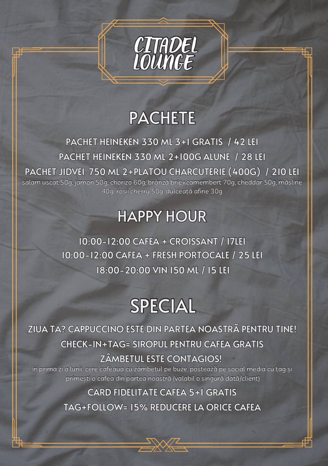 Citadel Lounge меню
